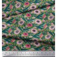 thumbnail image 2 of Soimoi Polyester Crepe Fabric Leaves & Floral Block Fabric Prints by Yard 42 Inch Wide, 2 of 3
