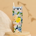 thumbnail image 2 of 30 Oz Floral Tumbler For Women with Handle and Straw,Stainless Steel Vacuum Insulated Coffee Travel Iced Water Bottle Cup Mug for Lady, Mothers Day Birthday Christmas Gifts for Women Girl, 2 of 6