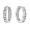 thumbnail image 3 of 1.00 ct Ladies Round Cut Diamond Hoop Huggie Earrings, 3 of 3