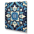 thumbnail image 2 of Designart "Blue and White Floral Motif Abstract" Geometric Canvas Wall Art - Modern White Abstract Tile Hallway Wall Art Decor, 2 of 6
