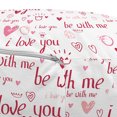 thumbnail image 3 of I Love You Pouf Cover with Zipper, Hand Drawn Style Hearts Gems and Engagement Wedding Rings Be with Me Text, Soft Decorative Fabric Unstuffed Case, 30" W X 17.3" L, Maroon Pink Blush, by Ambesonne, 3 of 5