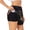 Black, variant on Hirioo American Bald Eagle Warrior for Women's Double Layer Athletic Shorts High-Performance Gym Shorts with Inner Pocket, Elastic Waistband-Small