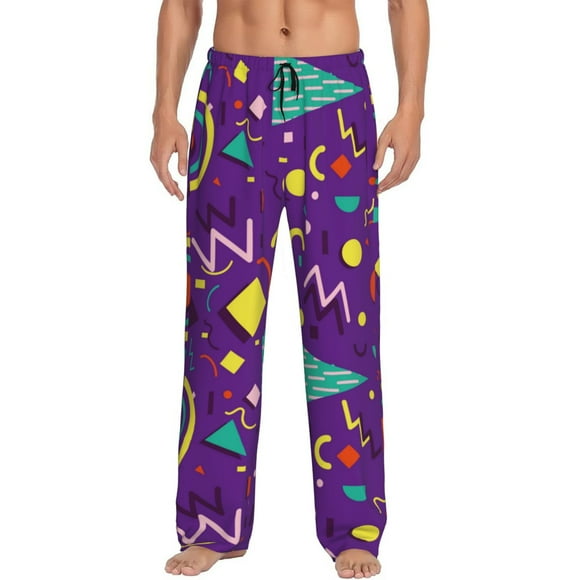Balery Retro 80s Style Pantalones de pijama para hombre, pijama ultraligero, pantalón de descanso-XX-Large