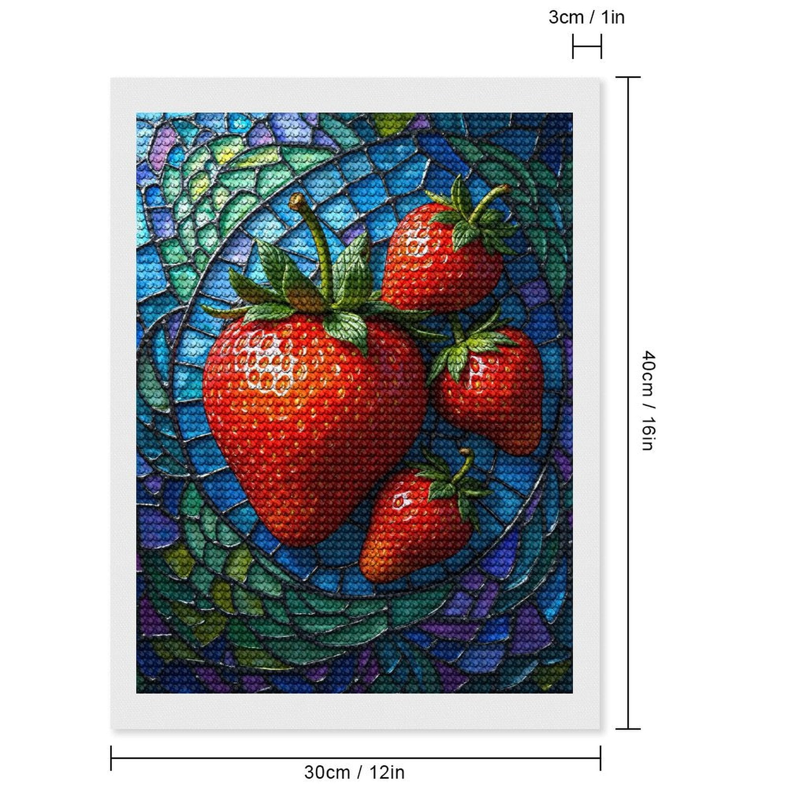 Diamond Art Kits for Adults, Strawberries Mosaic Art Pattern 5D Diamond Painting Kits for Adults Beginners, DIY Full Drill Diamond Painting, Gem Art and Crafts 12x16