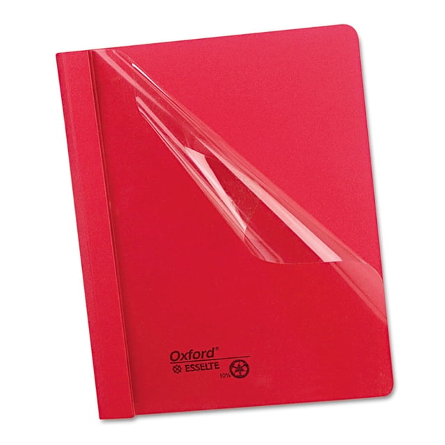 Oxford 55811 Cubiertas para informes frontales transparentes Tapa LTR de 1/2 pulgada. 25/Caja Rojo