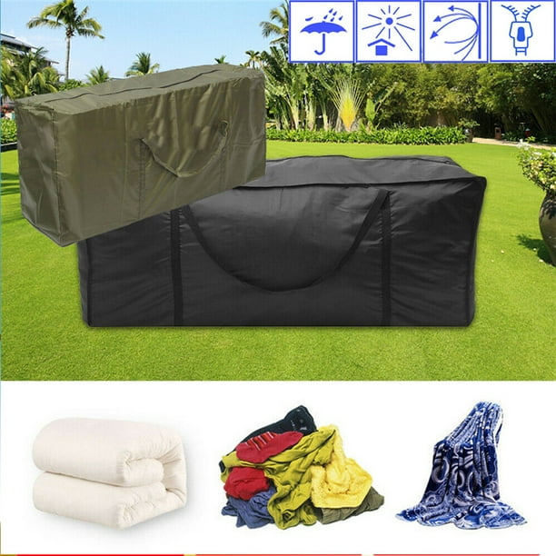 Outdoor Cushion Storage Bag, Zippered Storage Bags with Handles ...