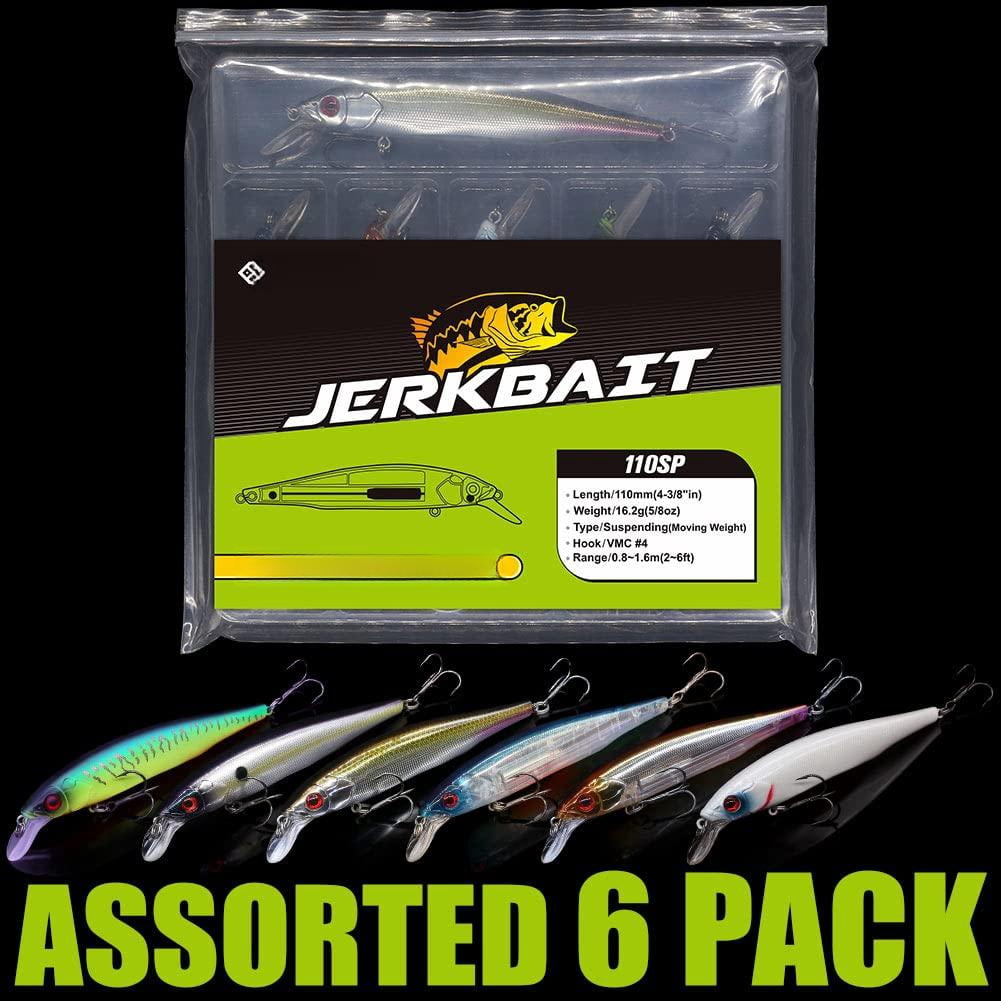 Jerkbait Kit - Minnow Lure Suspending Bass  Smallmouth Walleye Largemouth 1 Piece