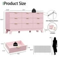 thumbnail image 6 of FANRAL 9 Drawer Dresser Fluted Dresser for Bedroom,Wooden Chest Of Drawers Modern Dresser for Closet,Pink Dresser, 6 of 8