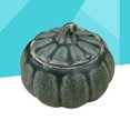 thumbnail image 4 of Color Mini Pumpkin Shape Tea Can Ceramic Storage Container Sealed Container Coffee Sugar Jar Gift for Restaurant Home -Size S (Green), 4 of 8