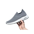 thumbnail image 3 of Frontwalk Men Athletic Shoe Breathable Sneakers Slip On Loafer Work Non-Slip Flats Mens Fitness Workout Walking Shoes Grey 6.5, 3 of 7