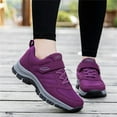thumbnail image 6 of Xiaoxatg Women's Sneakers Casual Flat Lace Up Shoes for Ladies Fashionable Non- Walking Footwear 8 Purple, 6 of 7