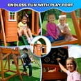 thumbnail image 6 of Sportspower Amelia Wooden Swing Set with 2-Person Saucer Swing, 6' Blow Molded Slide, Swing, Play Fort, Heavy Duty Double A-Frame, Lifetime Warranty on Slide, 6 of 10