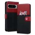 thumbnail image 6 of Cute Cartoon Wallet Phone Case for Google Pixel 8 Pro with Card Holder Soft PU Leather Kickstand Cover for Men and Women Magnetic Shockproof Protective with Lanyard for Google Pixel 8 Pro, Black, 6 of 9