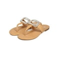 thumbnail image 5 of New Women Betani Freya7 Leatherette Open Toe Rhinestone Embellished Thong Sandal, 5 of 5
