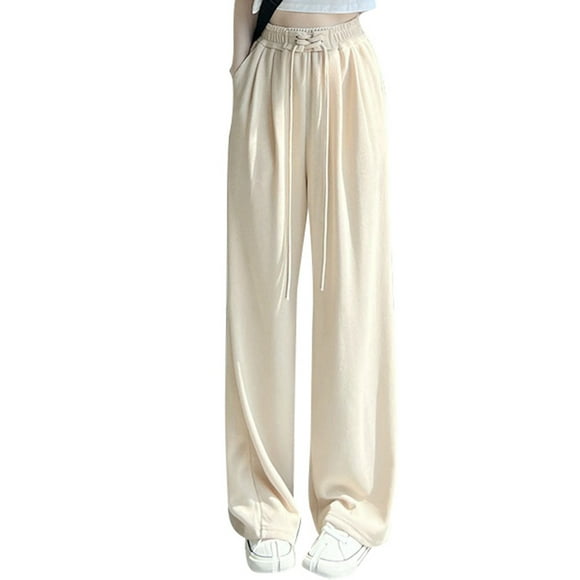 HNMKIU Stylish Women's Casual Pants Relaxed Fit Versatile Straight Leg Everyday Comfy Bottoms for Effortless Style