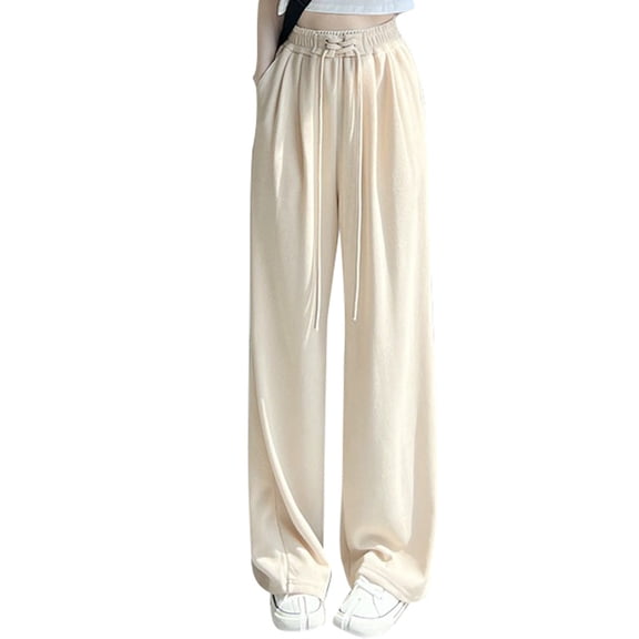 EDFBUYKRS Female Women Pants Casual Pants for Women Over 50 Hide Belly Women's Solid Color Fashion Personality Lazy Straight Drop Casual Pants L