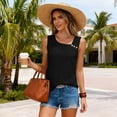 thumbnail image 2 of MaFYtyTPR Women's Sleeveless Tops Summer Solid Color Casual Eyelet Button Loose Tank Top for Women Black M, 2 of 5