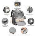 thumbnail image 4 of mochila Nuevo bolso de mamá multifuncional de gran capacidad plegable cuna bolsa de mamá cama moda mamá madre y bebé bolsa de fábrica mejorada gris- Meterk mochila, 4 of 6