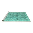 thumbnail image 2 of Ahgly Company Machine Washable Indoor Rectangle Persian Turquoise Blue Traditional Area Rugs, 6' x 9', 2 of 4