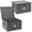 16 Cell Grey 2PACK, variant on Stemware Storage Cases, Wine Glass Storage Box Containers with Dividers for Glassware or Crystal, Holds 16 Red or White Wine Glasses, Hard Top and Stackable (Grey)