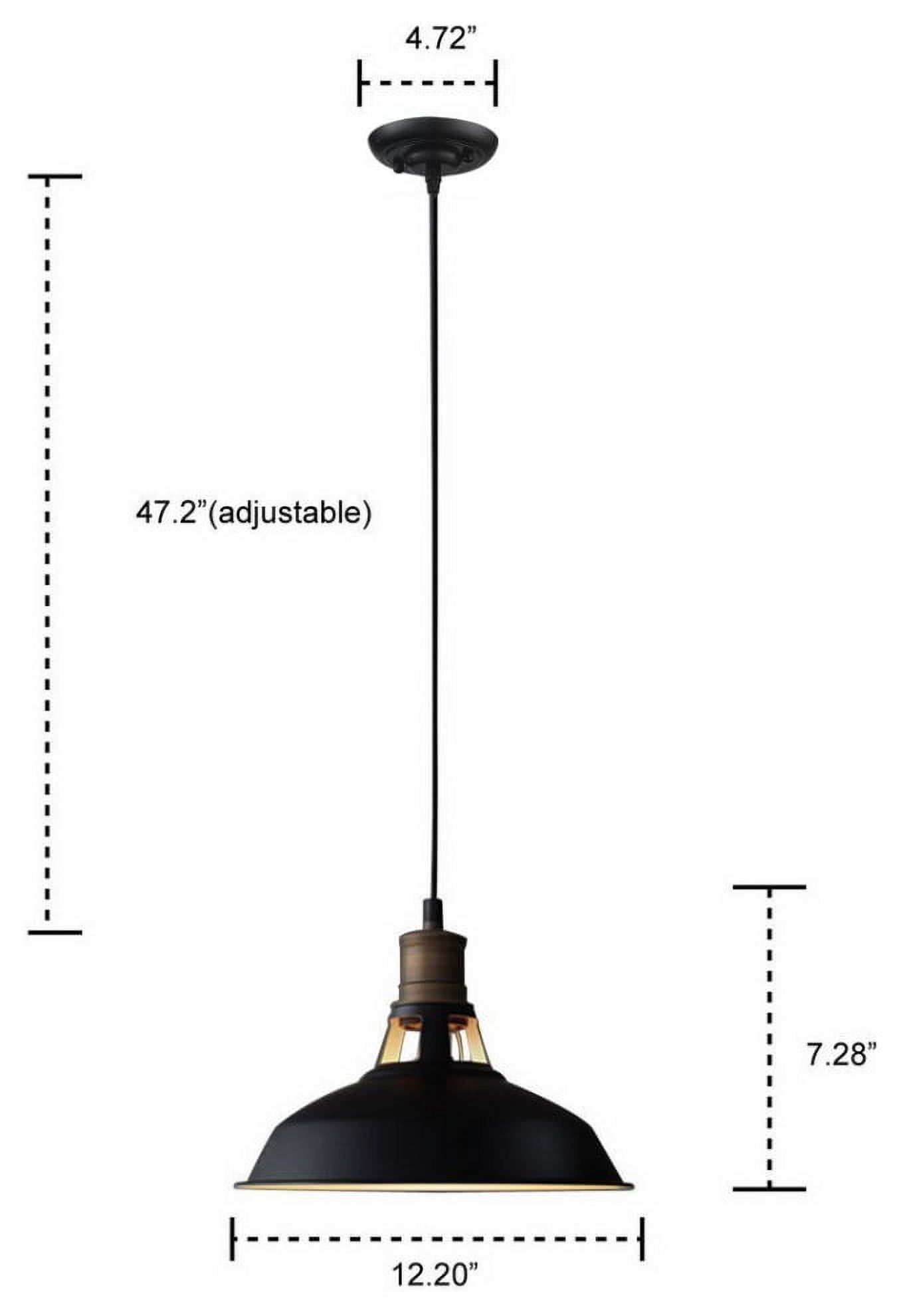 Florence Industrial Black Barn Pendant Light Loft Fixture, 1-Pack