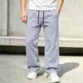 thumbnail image 2 of Jalioing Sweatpants for Teen Boy Solid Color Loose Straight Leg Open Bottom Sport Pants Drawstring Waist Athletic Pants, 2 of 7