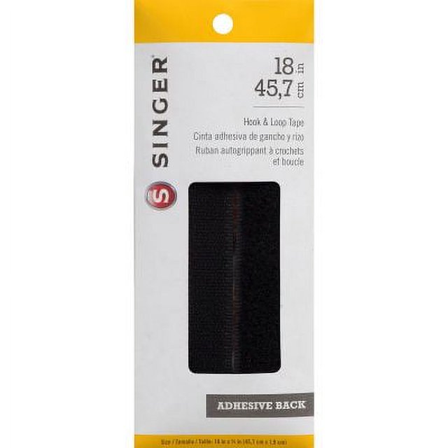 SINGER 00880 Hook and Loop Adhesive Back Tape, 3/4-Inch by 18-Inch, Black