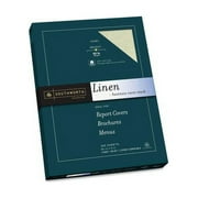 Southworth 25% Cotton Linen Business Cover Stock Letter - 8 1/2" x 11" - 65 lb Basis Weight - Linen, Textured - 100 / Box - Ivory