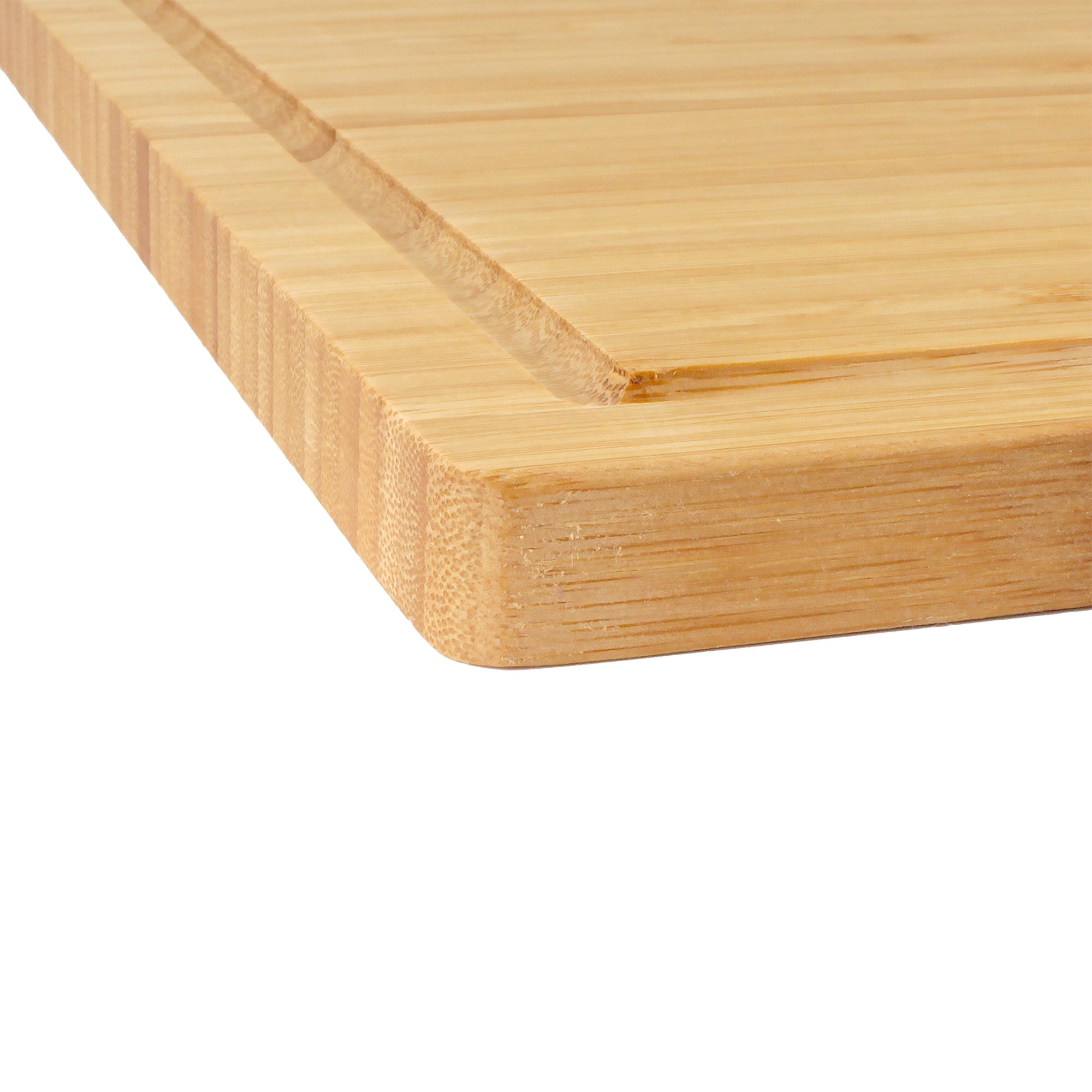 BambooMN Brown Large Natural Bamboo Cutting Board with Juice Groove For Home and Kitchen - 16.85" x 11.75" x 0.6" Vertical - 100 Piece