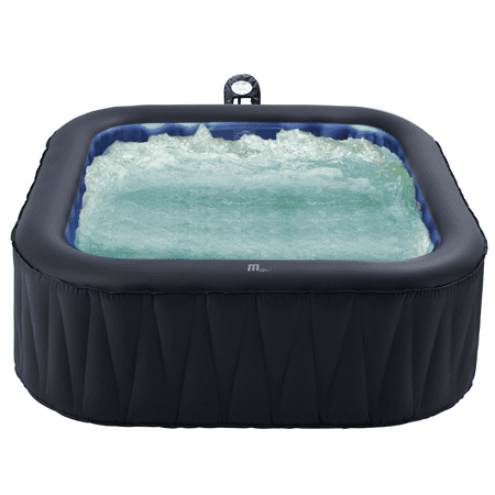 M-spa mspa Tekapo Inflatable Hot Tub | Outdoor Portable Bubble Massage Spa Set Square for 6 Persons Blue ( 73 x 73 x 27 inches