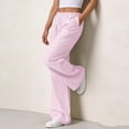 thumbnail image 6 of GUACER Women's Striped Wide Leg Pants Drawstring Elastic Waisted Casual Lounge Trousers Summer Pajama Bottoms, 6 of 6