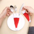 thumbnail image 2 of Runtowo 10pcs Mini Christmas Hats Non-woven Knife and Fork Covers Christmas Decor For Home Xmas Gifts Navidad 2025 New Year 2026, 2 of 5