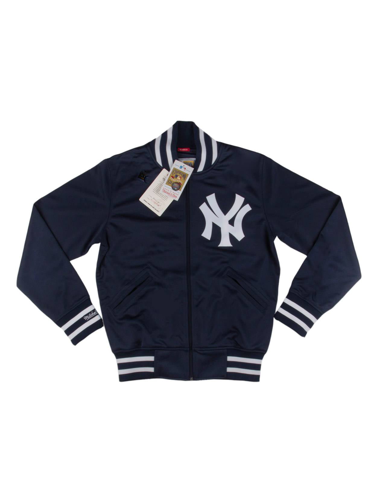 Mitchell & Ness Mens 1988 Yankees Authentic BP Jacket Blue Tailored Fit