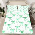 thumbnail image 2 of Castle Fairy Preppy Child Cartoon Bowknot 4 Pieces Queen Sheet Sets,Polka Dots Ultra Soft Flat Sheet,Green White Bow Queen Fitted Sheet,Microfiber Bedroom Decor, 2 of 7