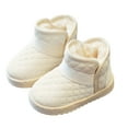 thumbnail image 3 of VMESZQFG Anti-Slip Boots for Girls Kids Girls Boots Children's Leather Snow Boots Warm Cotton Thick Short Boots foreign Trade Cotton Shoes Little Girls High Heel Shoes White, 3 of 6