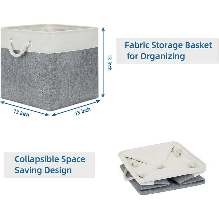 13x13x13 Cube Storage Bins, Fabric Storage Cubes Baskets for