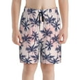 thumbnail image 2 of Cauagu Tropics Palm Trees Print Swim Trunks for Men,Youth Boys Swim Shorts Compression Liner Beach Shorts Boys' Swimming Shorts 7-20 Years Bathing Suit-X-Large, 2 of 7