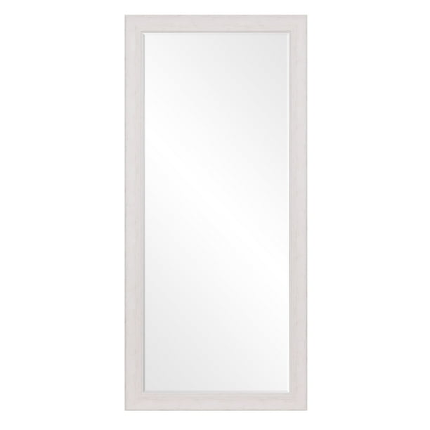 Beveled Leaner Mirror In Classic White Washed Wood Frame 26 X60 By Patton Wall Decor Walmart Com Walmart Com