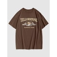 thumbnail image 2 of ZAFUL for Junior YELLOWSTONE NATIONAL PARK Print Casual T-shirt Coffee S, 2 of 5