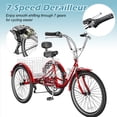 thumbnail image 3 of FICISOG Adult Tricycle 7 Speed, 20/24/26 Inch Adult Trike with Basket, 3 Wheel Bikes Tricycle for Adults Women Men Seniors, Cruise Trike for Shopping Picnic, 3 of 12