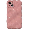 thumbnail image 5 of Case for iPhone 14, Cute Solid Color Curly Wave Shape Shockproof TPU Bumper Phone Case, 5 of 5