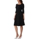 thumbnail image 4 of INSPIRE CHIC Vestido Midi de Iglesia Elegante con Cuello Cuadrado y Manga 3/4 con Cinturón y Pliegues para Mujeres Talla XS Negro, 4 of 6