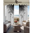 thumbnail image 6 of Modern Grey Blackout Curtains for Bedroom Living Room Darkening Curtains 90 Inch Gradient Floral Abstract Bohemian White Black Out Window Curtain Privacy Window Treatment Grommet Drapes 52"x90"x2, 6 of 9