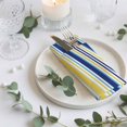 thumbnail image 4 of Cloth Napkins Set of 6 - 20x20 Inches, Blue Yellow Striped Washable Reusable Table Napkins, Colorful Ombre Abstract Stripes Soft & Absortbent Dining Napkin for Party Wedding Hotel Restaurant, 4 of 9
