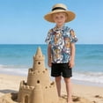 thumbnail image 6 of Dailycode Small Short Sleeve Button Down Shirts Ferocious Tiger Face Casual Shirt 3-10 Years, 6 of 9