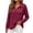 Wine, variant on Fall Tops for Women Nelozsy Women V Neck Plus Size Ribbed Long Sleeve Top Pullover White L