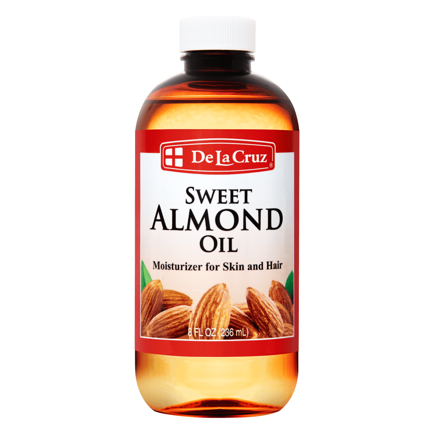 De La Cruz Sweet Almond Oil, Expeller Pressed Moisturizer for Skin and Hair, 8 fl oz.