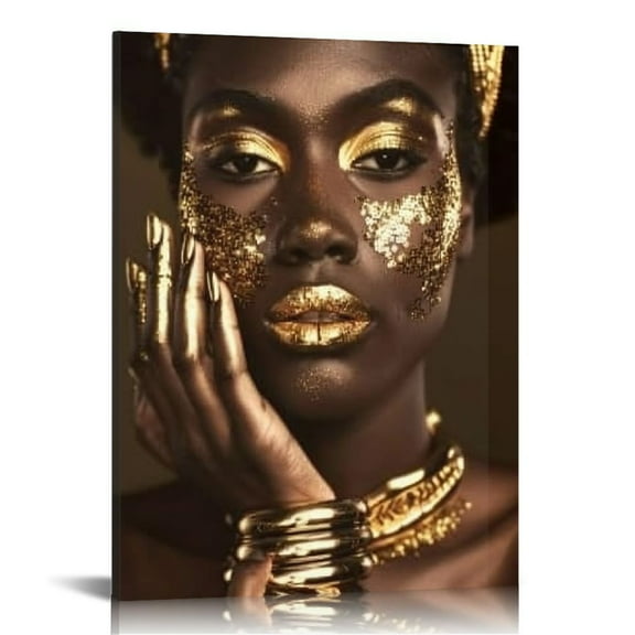 PRATYUS African American Wall Art, Black Art Wall Decor, Ready to Hang, African American Wall Art Canvas Poster for Black Women Girls Bathroom Bedroom Living Room Wall Decor