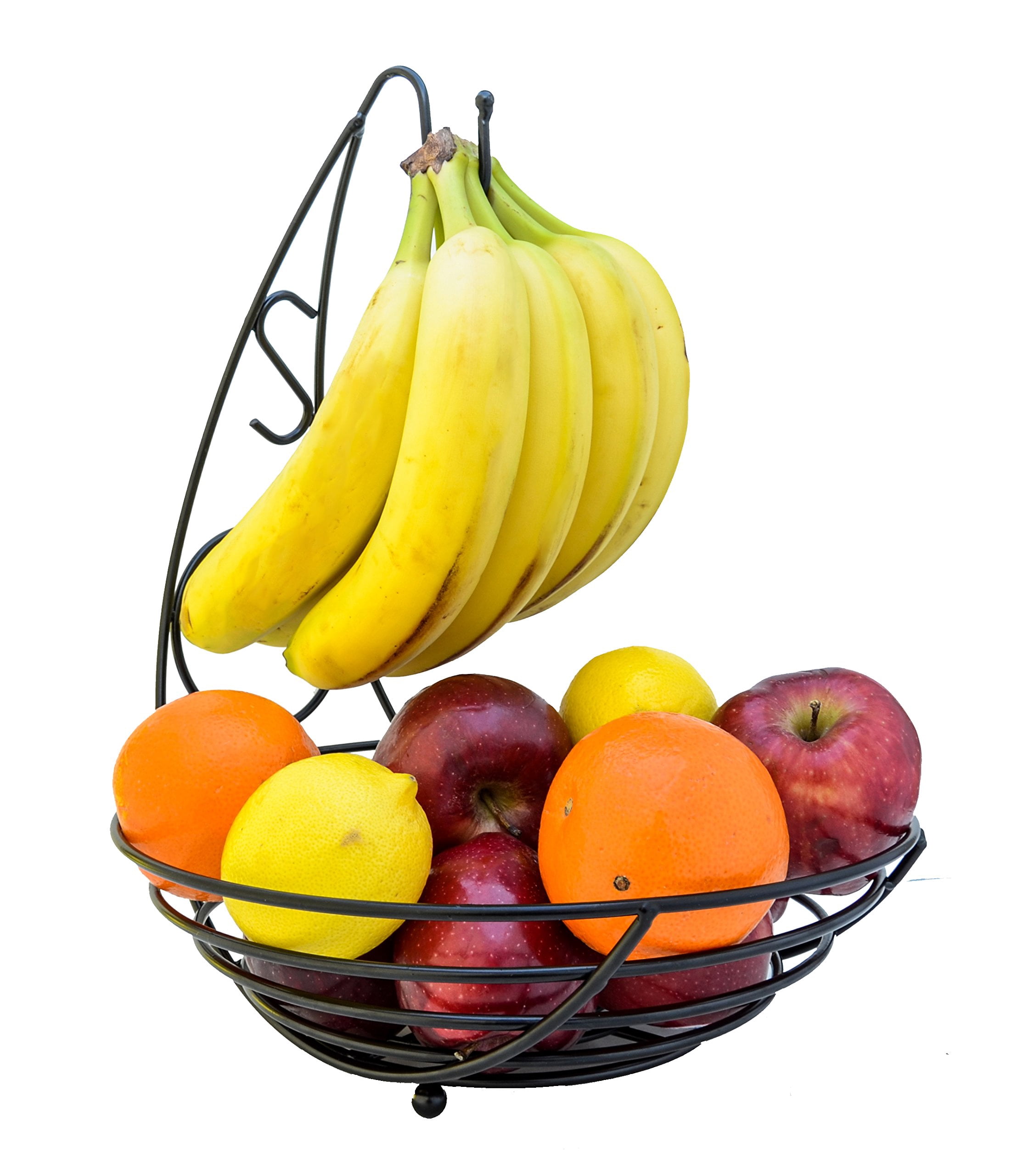 Fruit Basket with Banana Hanger Heavy-Duty Wire Fruit Basket for Kitchen Stable and Durable Fruit Bowl for Kitchen Counter Dining Table Centerpiece Kitchen Countertop Storage