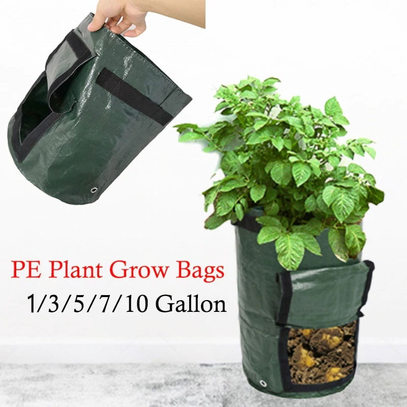 COSYLAND Potato Grow Bags 10 Gallon 3 Pack Garden Planting Pouch Nonwoven Fabric Pots Container with Handles and Visualization Window for Potato/Carrot/Vegetables/Plant